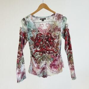 Y2K Long Sleeve Graphic Print Top